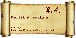 Mellik Armandina névjegykártya